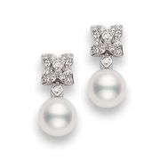 Buy Mikimoto 18K White Gold Akoya Diamond 0.14Ct Pearl Earrings