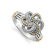 Lagos S/S & 18K Yellow Gold Love Knot 15mm Ring